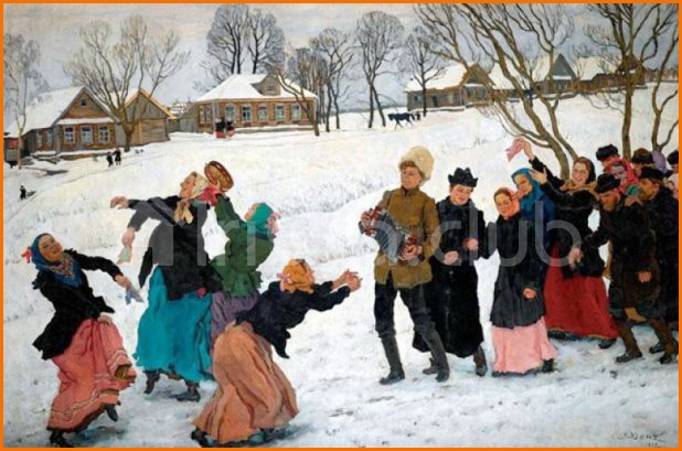 Рисунок как на Руси отмечают Старый Новый Год 